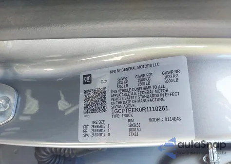 2024 Chevrolet Colorado 4Wd Trail Boss из США, поврежденный, VIN 1GCPTEEK0R1110261